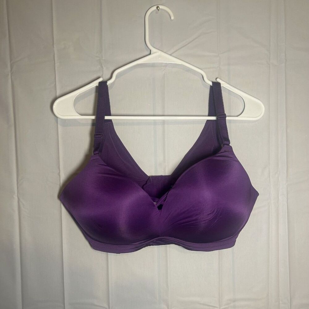 Torrid Curve Dream WireFree PushUp Bra 38DDD Purple 360 Back Smoothing XO Front